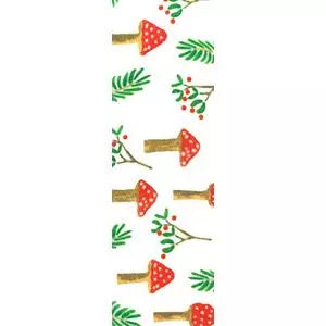 Christmas Toadstool Ribbon Print