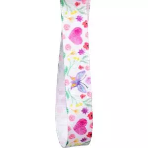 15mm white spring bloom ribbon