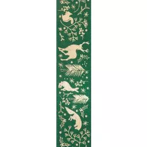 Dark Green 25mm Wildwood Christmas Ribbon