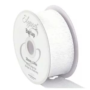 Wired Edged Burlap 63mm & 38mm Col; White