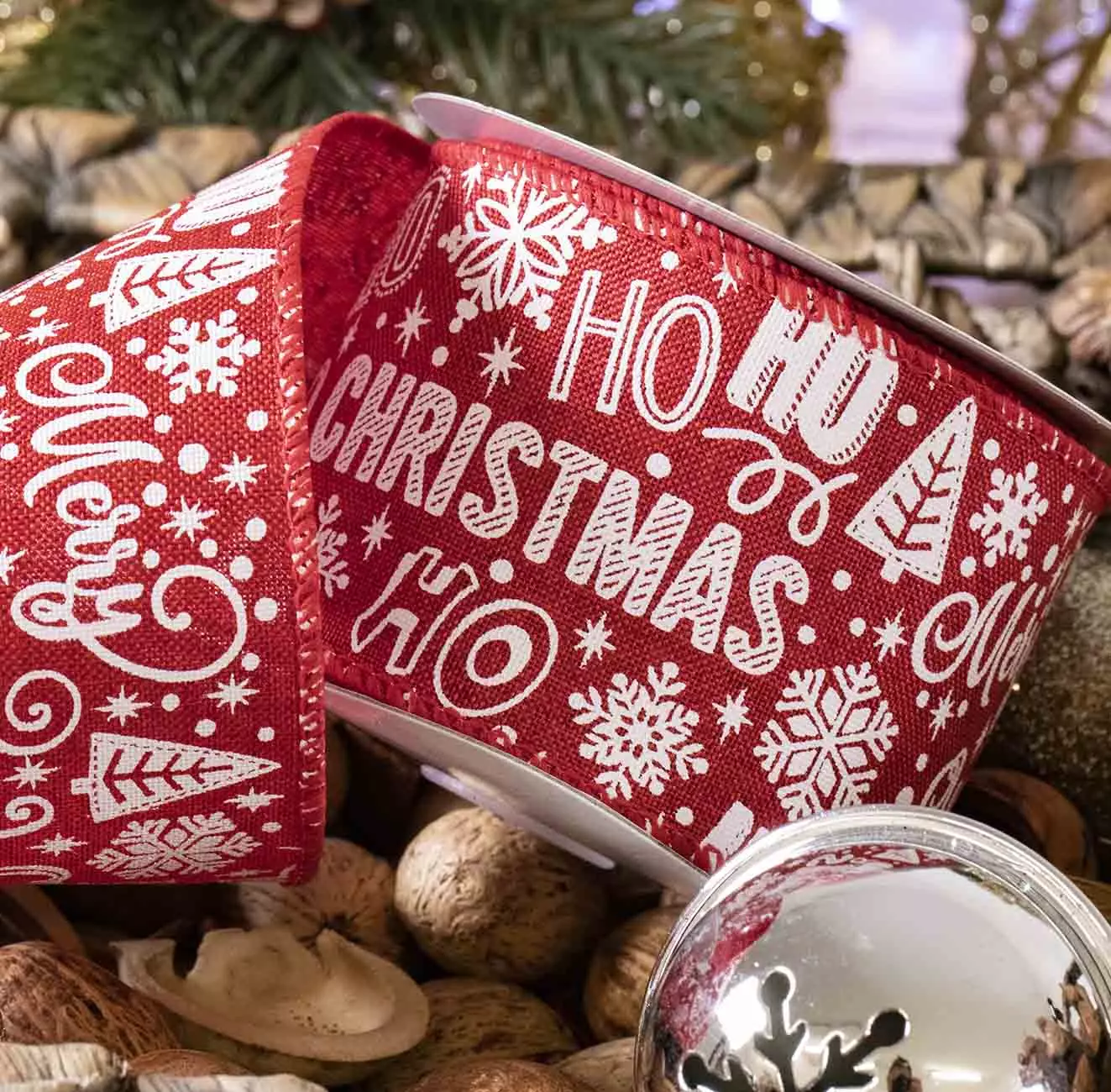 Merry Christmas Ribbon In Red