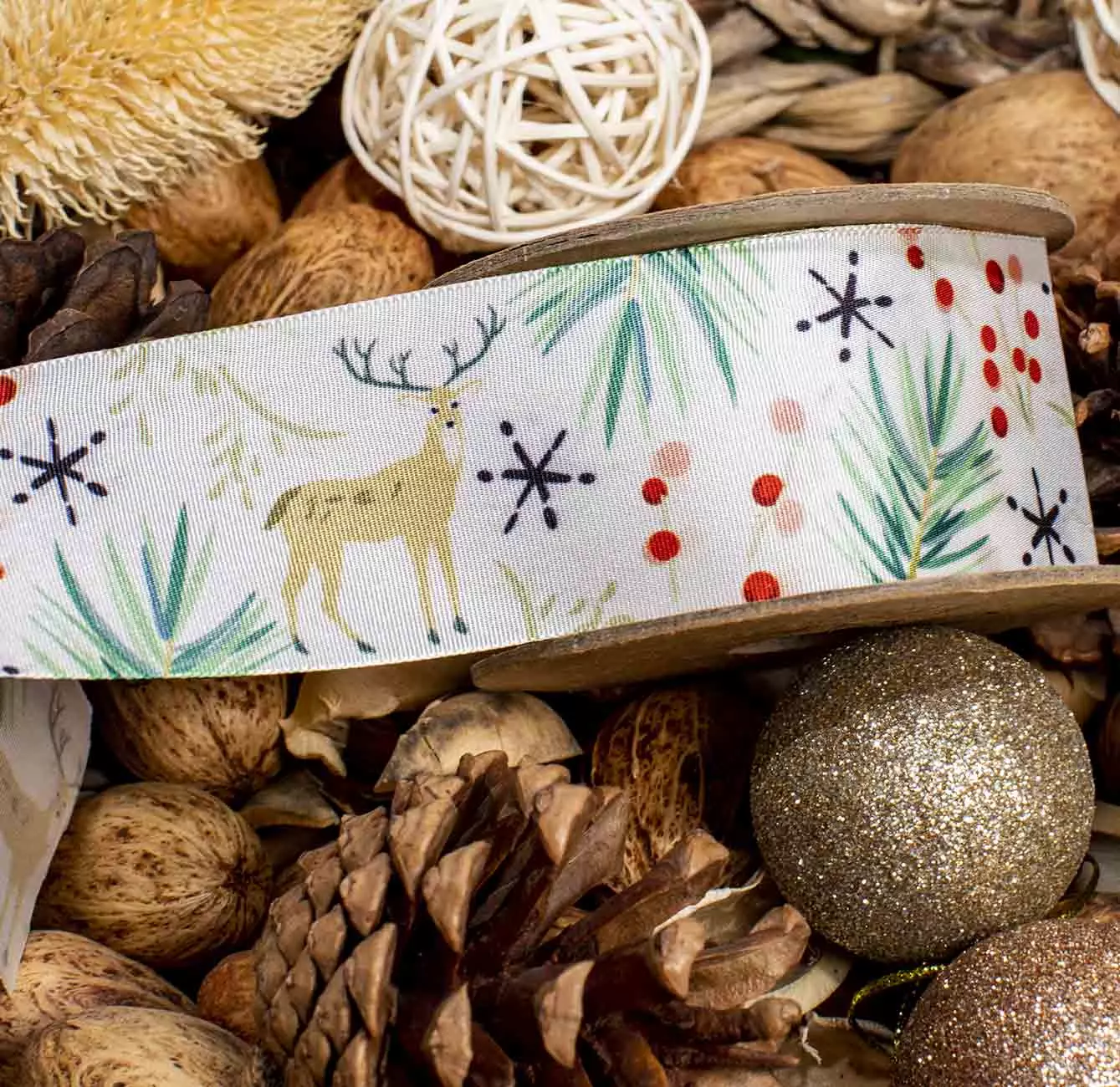 Stag Christmas Ribbon