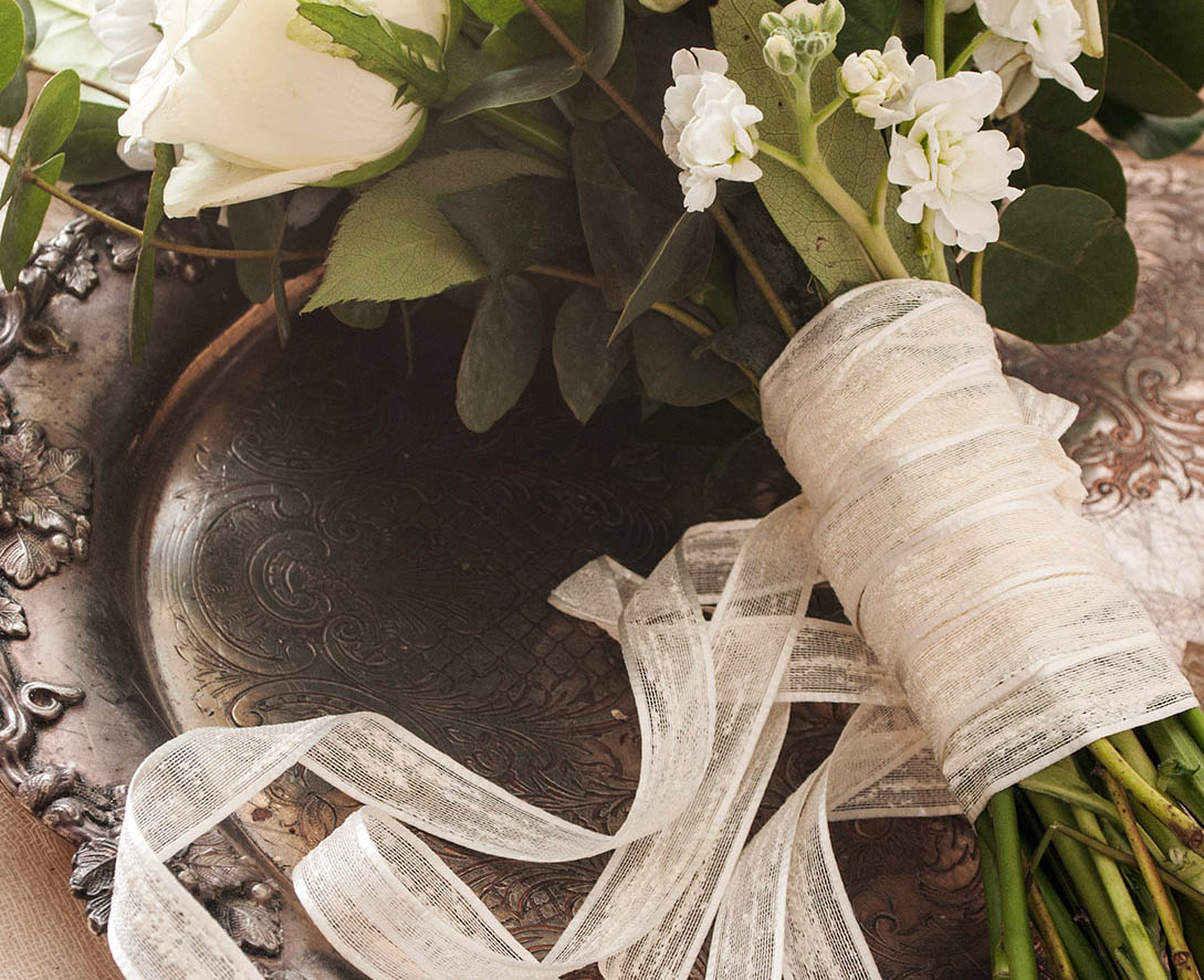 Cotton Look Slub Mesh Wedding Ribbon