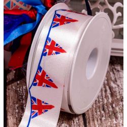 35mm Union Jack Bunting Themed Ribbon