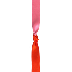 Pink & Orange reversible satin ribbon by Berisfords Ribbons available in 10mm & 15mm Widths