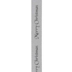 10mm merry Christmas Silver Ribbon By Berisfords Ribbons