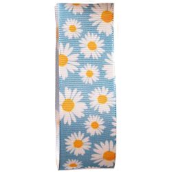 Blue Daisy Ribbon 25mm 