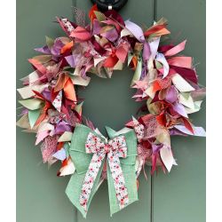 cottage garden ribbon wreath kit
