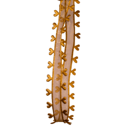 15mm Gold Sheer With Cut out heart edging