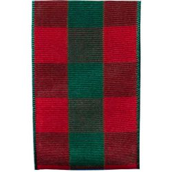 40mm Merriment red and green christmas check ribbon article 60250