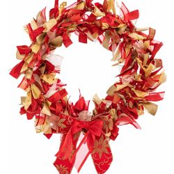 Red & Gold Christmas Wreath Kit
