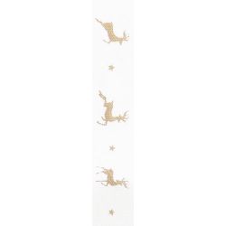 White Reindeer Flight Ribbon In 15mm