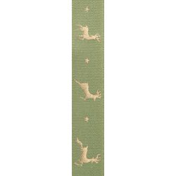 15mm Khaki Green Reindeer Flight Ribbon