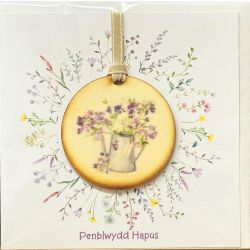 Welsh Language Birthday Can With Wooden Watering Can Plaque