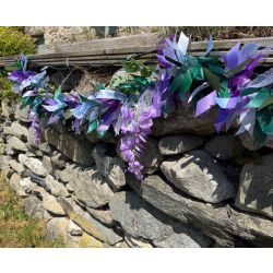 Wisteria Ribbon Garland Kit With Artificial flowers x 2m