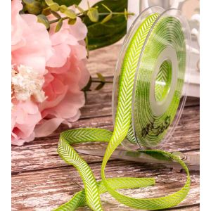 10mm Meadow Green Herringbone Ribbon By Berisfords Ribbons