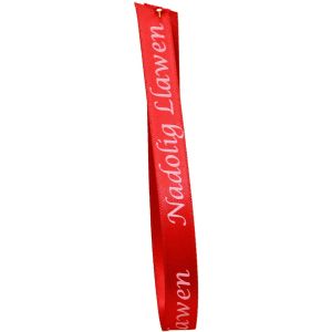 Red Welsh Christmas Ribbon Nadolig Llawen10mm 