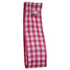 Gingham Ribbon By Berisfords in Shocking Pink (Colour 72) - available in 5mm, 10mm, 15mm, & 25mm widths