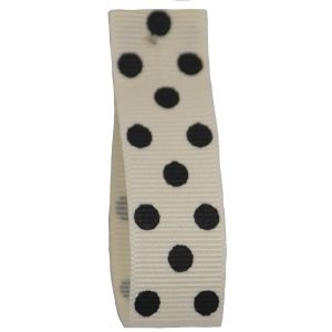 Polka Dot Grosgrain Ribbon 15mm Col: 1