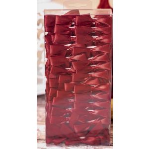 100 Burgundy satin ribbon bows with adhesive pads