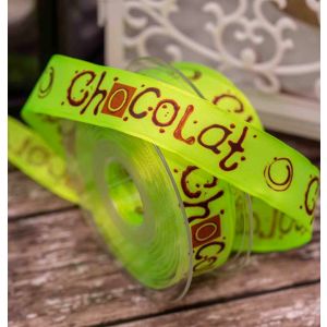 25mm Flo Green Chocolate Ribbon