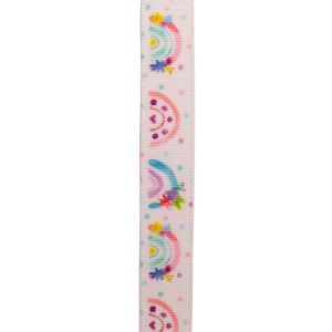 15mm rainbow with taffeta print