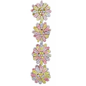25mm Flat Multi coloured Daisy Lace By The Metre