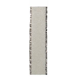 silver edged white satin ribbon