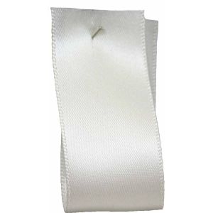 Double Satin Ribbon By Berisfords Ribbons: Bridal White (Col 419)- 3mm - 70mm widths