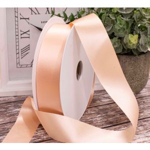 35mm x 50m Peach Double Stin Ribbon By Berisfords Ribbons