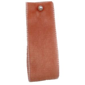 Velvet Ribbon By Berisfords Col: Coral 9618 - available in 9mm - 50mm widths