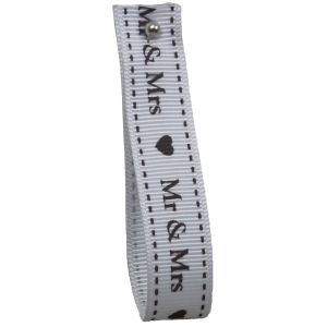 Mr & Mrs Ribbon In White - 16mm x 25m