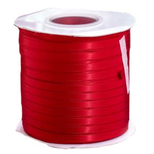 6mm White Double Satin Ribbon x 274m - Bulk Reel
