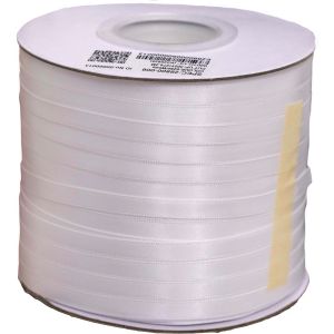 6mm White Double Satin Ribbon x 274m - Bulk Reel