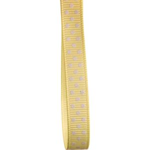 9mm Lemon Grosgrain Ribbon With Cram Micro Dots