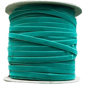 9mm x 150m Berisfords Velvet Ribbon Bulk Reel In Petrol