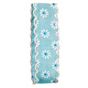 25mm x 10m Cotton Style daisy Print Ribbon