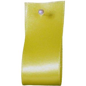 Double Satin Ribbon By Berisfords Ribbons: Lemon (Col 5)- 3mm - 70mm widths