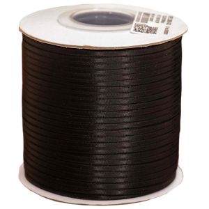 3mm x 500 yards black double satin hanger loop ribbon