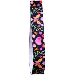 Black Spring Bloom Ribbon 15mm