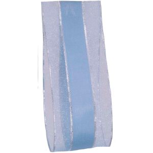 pale blue satin and sheer ribbon 