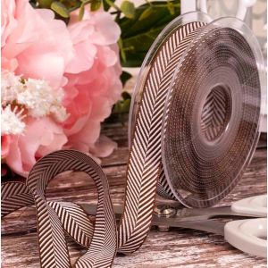 16mm Brown Herringbone Ribbon By Berisfords Ribbons