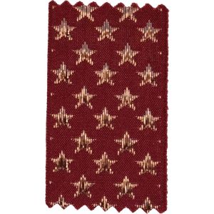 Burgundy Woven Ribbon With Rose Gold Lame Stars On This Christmas Ribbon From Berisfords Ribbons