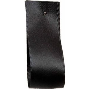 Shindo Double Satin Ribbon Black (Col:050) - 3mm - 38mm widths