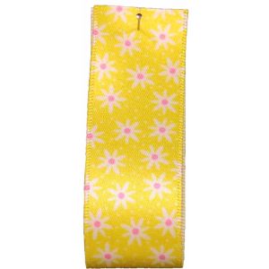 Daisy Chain Ribbon in Yellow by Berisford Ribbons 25mm 