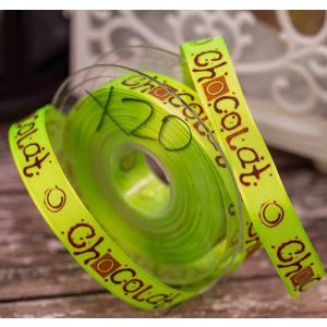 Flo Green Chocolat Ribbon 15mm x 20m - Wired