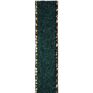 Metallic Gold Edged Forest Green Ribbon in 3mm, 7mm,15mm, 25mm widths