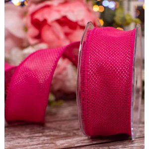 38m Fuchsia Hessian Ribbon
