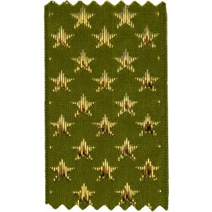 Cyprus Green With Gold Lame Stars Woven Christmas Ribbon By Berisfords Ribbons