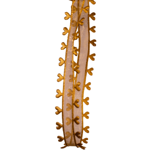 15mm Gold Sheer With Cut out heart edging